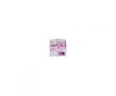 Homcom Cucina Giocattolo per Bambini in Legno con Accessori, Rosa, 60x30x62cm