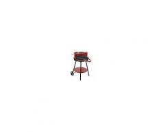 Outsunny Barbecue Grill a Carbone Altezza regolabile con Ruote, Nero e Rosso 67 x 51 x 82 cm