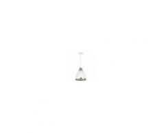 Homcom Lampada Moderna a Sospensione in Metallo Cromato, Bianco, 30x35cm