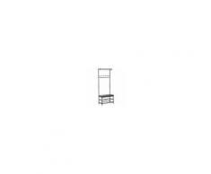 Homcom Panchina Spogliatoio in Metallo Imbottita, Marrone, 72.5x35x180cm