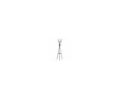 Homcom Appendiabiti da Terra Attaccapanni in Metallo e Legno Nero 45x45x180cm