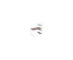Homcom Scrivania Tavolo da Ufficio con Scaffalatura, Noce e Bianco, 120x64x121cm