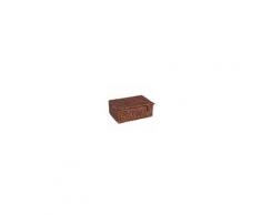 Outsunny Cestino da Picnic per 4 Persone con Posate Piatti Bicchieri e Altri Accessori, Vimini marrone, 54x34x20cm