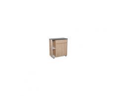 Homcom Mobiletto da Cucina con Cassetti e Ruote in Legno, Rovere nero 78x39.5x88.5cm