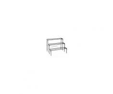 Outsunny Fioriera da Giardino Balcone a 3 Ripiani in Metallo Nero 85 x 65.5 x 66 cm