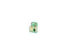 Homcom Cucina Giocattolo per Bambini con Accessori in Legno, Verde, 70x30x88cm