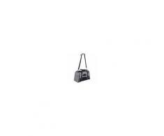 Pawhut Borsa Trasportino Pieghevole per Cani Gatti con Tracolla in Tessuto Oxford Grigio 50 × 26.5 × 33cm