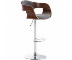 CLP Sgabello cucina KINGSTON in tessuto, noce/grigio chiaro noce
