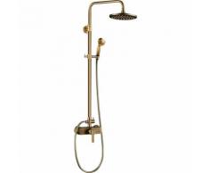 Retro Doccia Set Miscelatore Bronzo Retrò Colonna per Doccia Soffione A Mano Regolabile