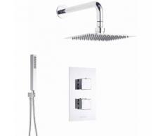 Kit Doccia Completo con Miscelatore Termostatico a Due Vie con Deviatore