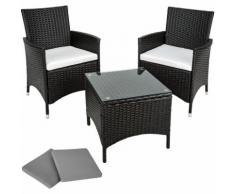 set da giardino in rattan e alluminio Athen, 2 sedie + tavolo - arredo giardino, mobili da