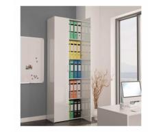 Armadio per Ufficio Bianco Lucido 60x32x190 cm in Truciolato