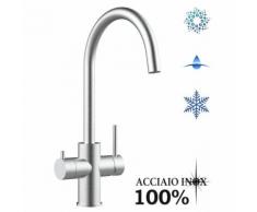 Rubinetto 5 vie per sistemi acqua gasata/aromatizzata e filtro depurazione canna a U - acciaio