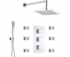 Kit Doccia Completo con Miscelatore Termostatico Doccia a Tre Vie con Deviatore