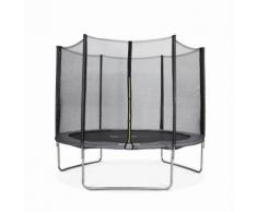 Tappeto elastico da giardino 305cm colore grigio con rete di protezione - modello: Mars| trampolini