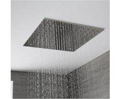 Hudson Reed Trenton Soffione Doccia Fisso - Design Quadrato ad Incasso da Soffitto - Acciaio Inox