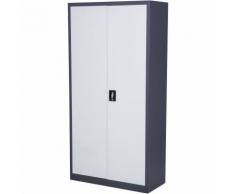 Armadio Portadocumenti Da Ufficio In Acciaio Laminato Bianco 90x40x180 Cm Benzoni