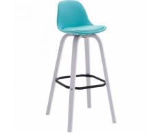 CLP Sgabello Avika in similpelle super imbottito, blu bianco