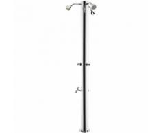 Doccia Da Giardino Tripla 3 Rubinetti E Lavapiedi Ati Docce Mul-3r Inox Anodizzato