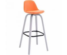CLP Sgabello Avika in similpelle super imbottito, arancione bianco