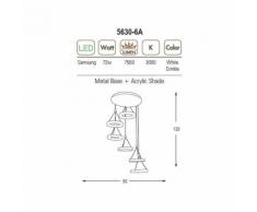 Lampada a Sospensione Galya Lampadario - da Soffitto - Cromo in Metallo, 50 x 50 x 120 cm, 1 x LED,
