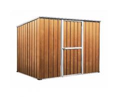 Casetta attrezzi Box garage in Acciaio Zincato 260x185cm x h1.92m - 85kg - 4,55 mq - LEGNO