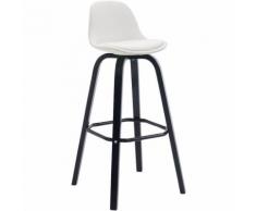 CLP Sgabello Avika in similpelle super imbottito, bianco nero