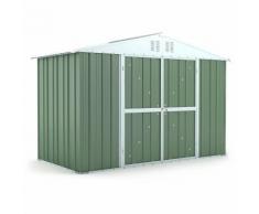 Box attrezzi casetta lamiera giardino in Acciaio Zincato 327x155cm x h2.17m - 114KG 5.06mq VERDE