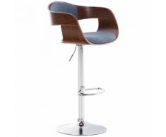 CLP Sgabello cucina KINGSTON in tessuto, noce/blu noce