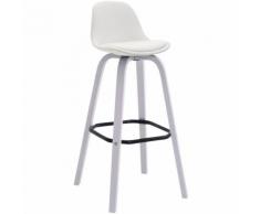 CLP Sgabello Avika in similpelle super imbottito, bianco bianco