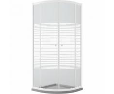 Box Doccia Bianco Semicircolare 70x90 CM H185 Vetro Serigrafato mod. Blanc