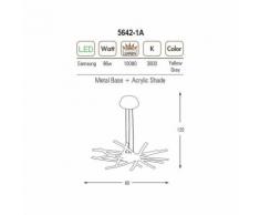 Lampada a Sospensione Ray Plafoniera - da Parete - Cromo in Metallo, 60 x 60 x 120 cm, 8 x LED,