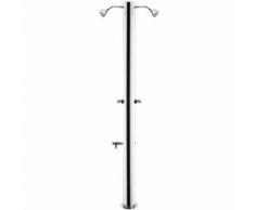 Doccia Da Giardino Doppia 2 Rubinetti E Lavapiedi Ati Docce Mul-2r Inox Anodizzato
