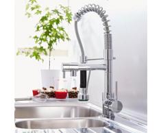 Rubinetto Miscelatore Monocomando Lavello Cucina con Doccia senza Scarico