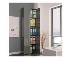 Armadio per Ufficio Grigio Lucido 60x32x190 cm in Truciolato