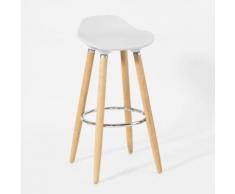 SoBuy Sgabello alta da Bar con poggiapiedi, Sedia pub,Stil Sedia, bianco, FST34-W,IT