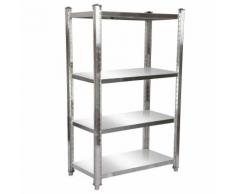 Scaffale in acciaio inox 120x50x155cm 4 ripiani per cucina domestica e gastronomia