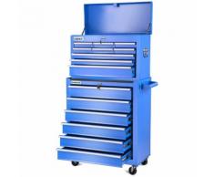Carrello per strumenti PRO armadio acciaio 4 ruote 16 cassetti -Greencut