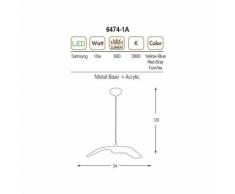 Lampada a Sospensione Tetto Lampadario - da Soffitto - Rame in Metallo, 34 x 34 x 120 cm, 1 x LED,