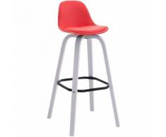 CLP Sgabello Avika in similpelle super imbottito, rosso bianco