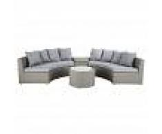 Maisons du Monde Salotto da giardino rotondo in resina intrecciata grigio Cape Town
