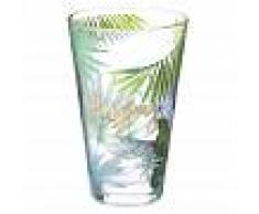 Maisons du Monde Bicchiere da birra in vetro con stampe tropicali ENJOY TROPICAL