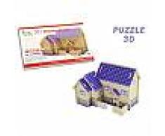 Puzzle 3D casetta in legno Purple House modellino fai da te costruzioni gioco creativo per bambini giocattoli 20 pezzi