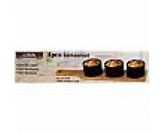 Vassoio per servire tagliere in legno con 3 ciotole per aperitivo finger food antipasti tapas e salse
