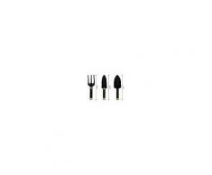 Attrezzi da giardino 3pz pala trapiantatore 6 8 cm rastrello tridente paletta giardinaggio