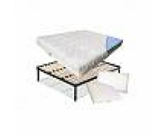 InMaterassi Kit Ischia - Materasso In Memory Foam + Rete A Doghe + Cuscini Kit - 120x200 Cm Una Piazza E Mezza + Rete + 1 Cuscino