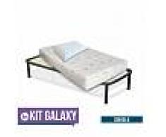 InMaterassi Kit Galaxy - Materasso Memory Multionda Alto 22 Cm + Rete A Doghe + Cuscini Memory Kit - 80x190 Cm Singolo + Rete + 1 Cuscino