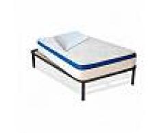 InMaterassi Kit Dolce Sonno - Materasso In Memory H25 Cm Bordato Anallergico Con Rete A Doghe + Cuscini Kit - 120x190 Cm Una Piazza E Mezza + Rete + 1 Cuscino