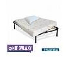 InMaterassi Kit Galaxy - Materasso Memory Multionda Alto 22 Cm + Rete A Doghe + Cuscini Memory Kit - 120x200 Cm Una Piazza E Mezza + Rete + 1 Cuscino