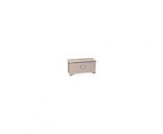 Cassapanca Shabby LOVE in legno finitura bianca anticata 120x35x43 cm